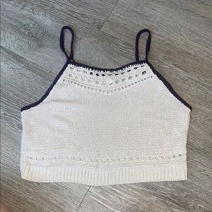 American Eagle Outfitters Cream and Black Knit Camisole sweater tank purple